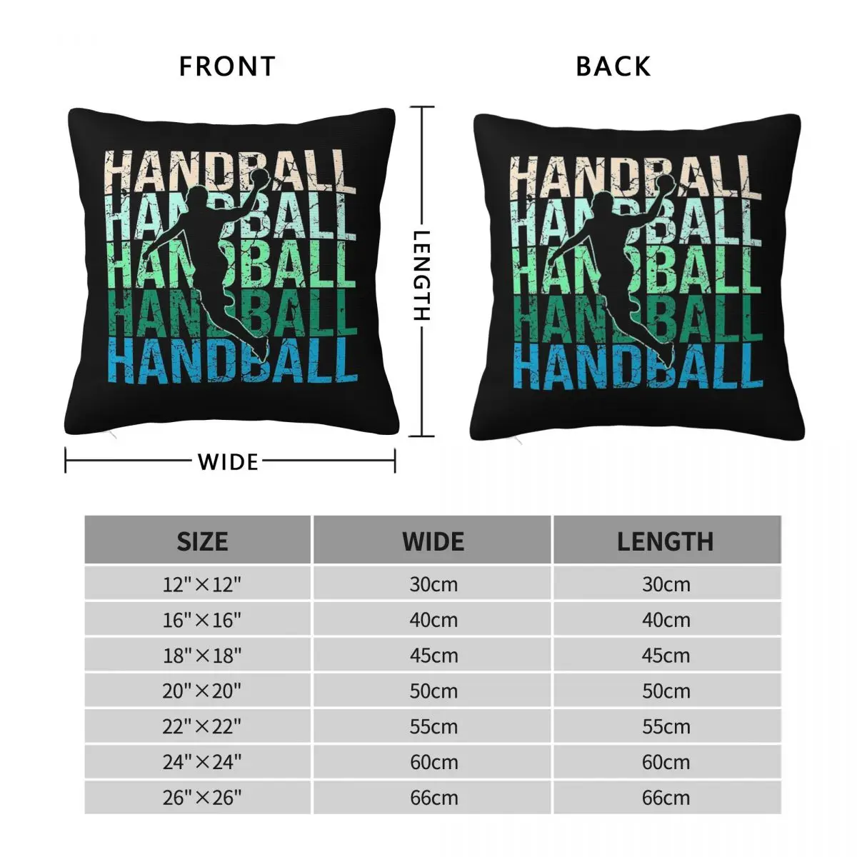 Handball Player Square Pillowcase Polyester Linen Velvet Creative Zip Decor Pillow Case Home Cushion Cover