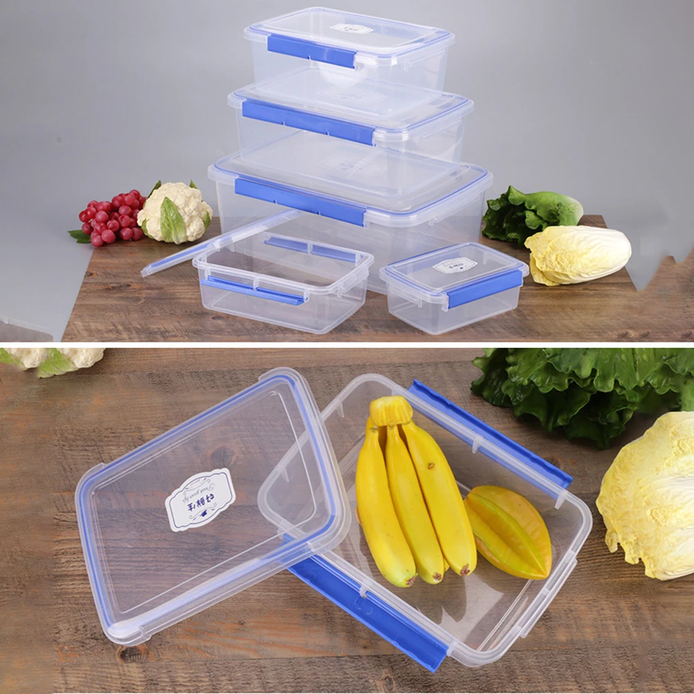 

Meal Prep Containers with Lids Crisper Stacking Food Boxes Fridge Organizers and Storage