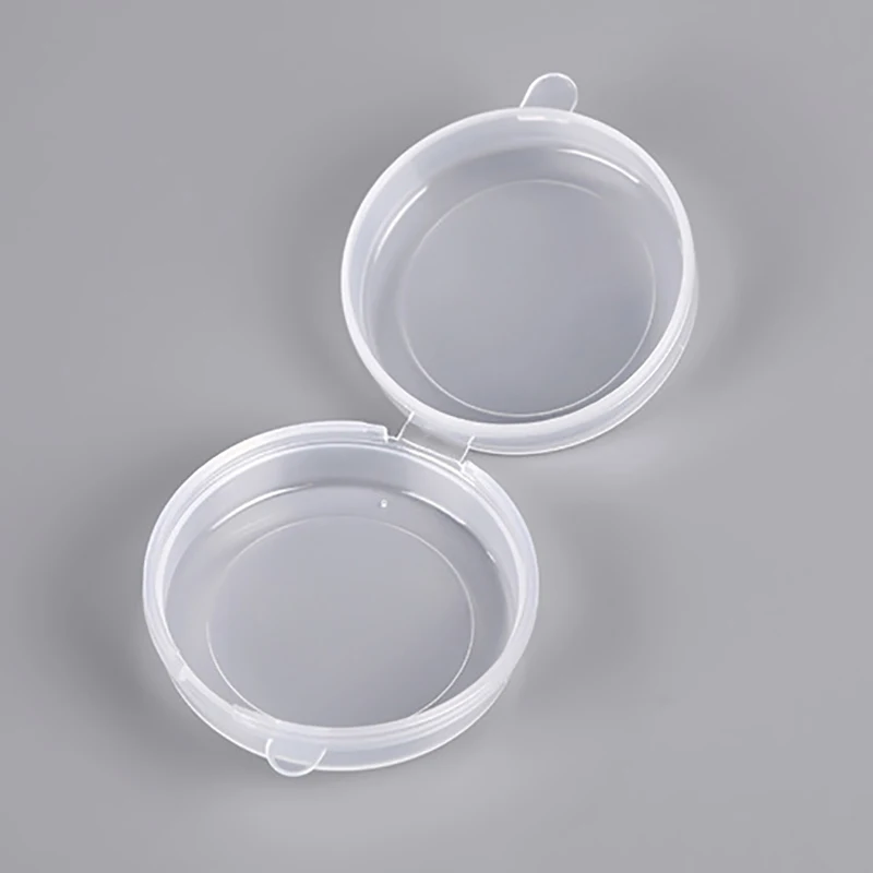 10/20Pcs Transparent Plastic Boxes Round Fishhook Pearl Button Storage Organizer Case Dustproof Durable Jewelry Container