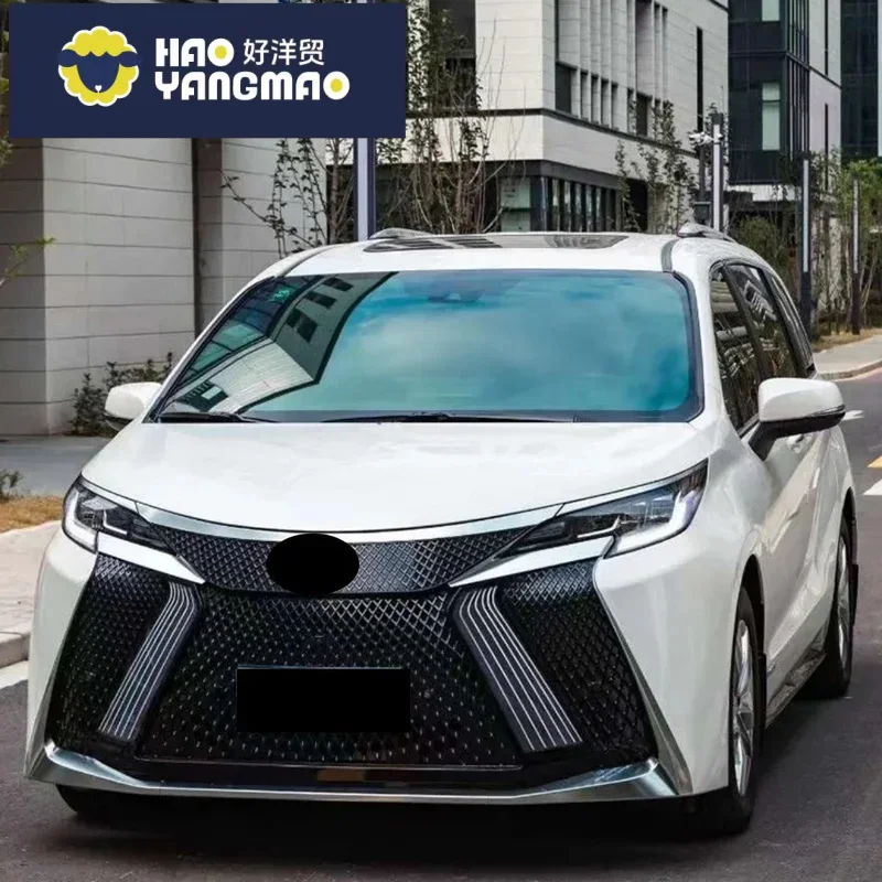 Suitable for Body Kit Front Rear Bumper Assembly for Toyota Sienna Modified Grill Grid Trim Fog Lamp Mask Car Accessories