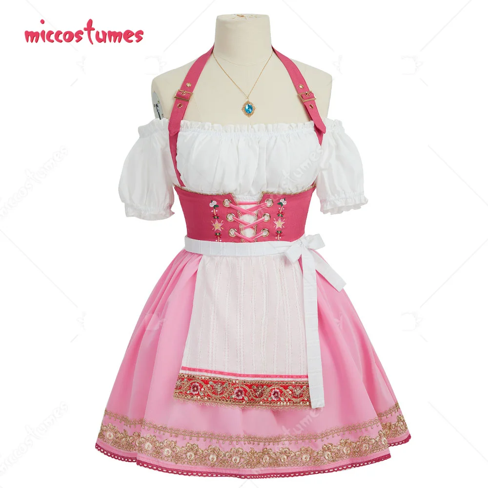 haikyuu Women Peach Costume Delux Oktoberfest Costume Beer Babe Dress German Dirndl Dresses Bavarian Carnival Halloween Outfits