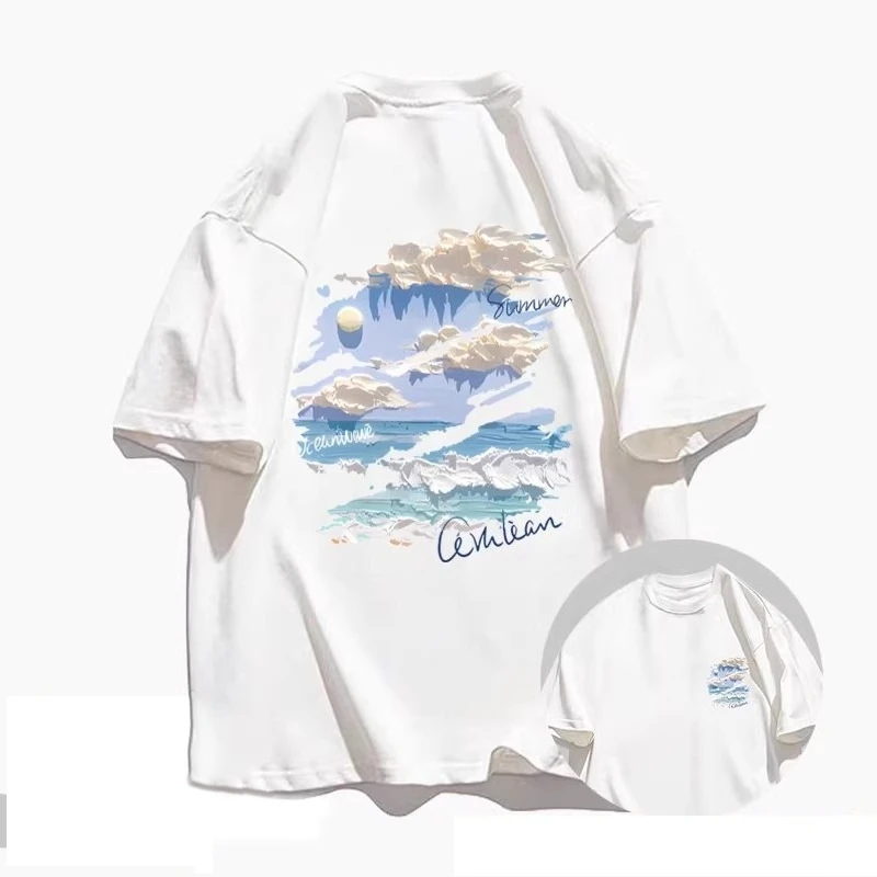 Nouvelle Tendance 2026 : T-shirt Graffiti Peinture à l'Huile – Vêtements Homme et Femme – T-shirt Décontracté en Coton Pur de Haute Qualité pour l'Été