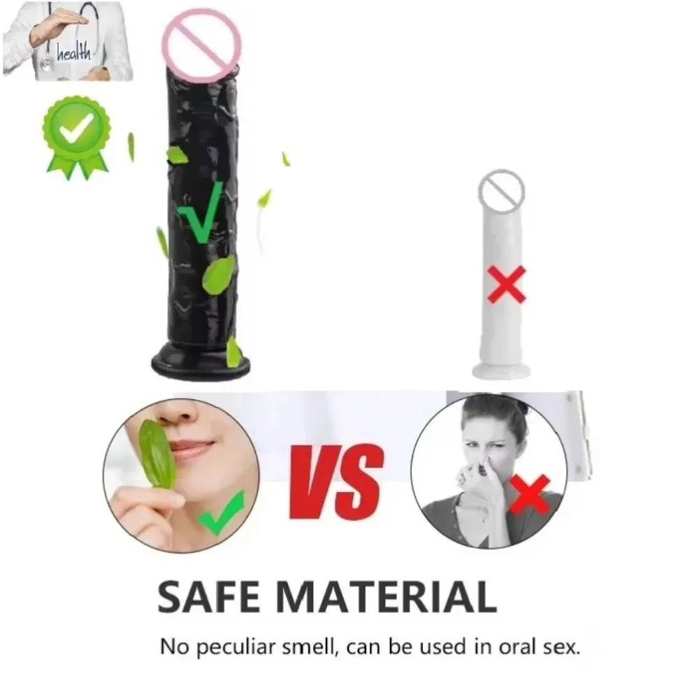 Female Masturbator Butt Plug Vagina Clit G-Spot Masturbation Sex Toy for Women 6sizes Black Dildos Wiht Suction Cup Ddildo Penis