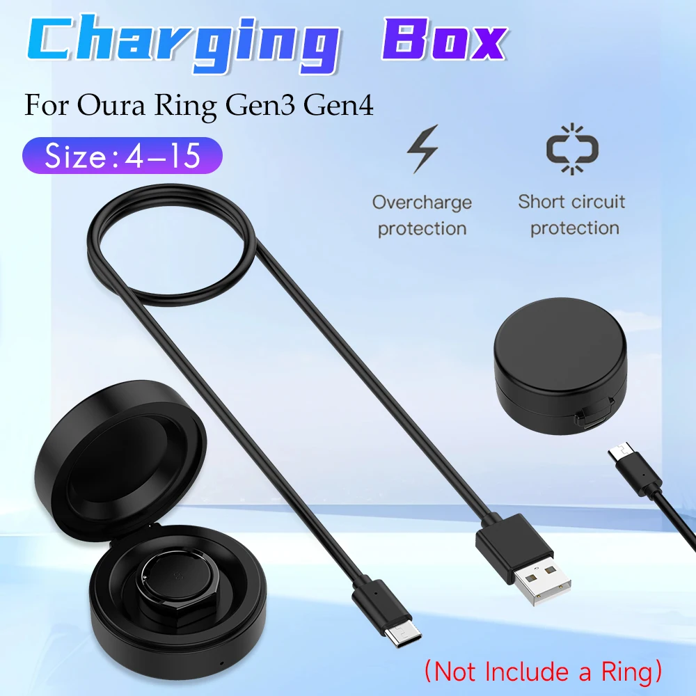 

Travel Charger Dock Portable Safe Charging Dock with USB-C Cable Compatible for Oura Ring Gen3 Gen4 for Smart Ring Accessory ﻿
