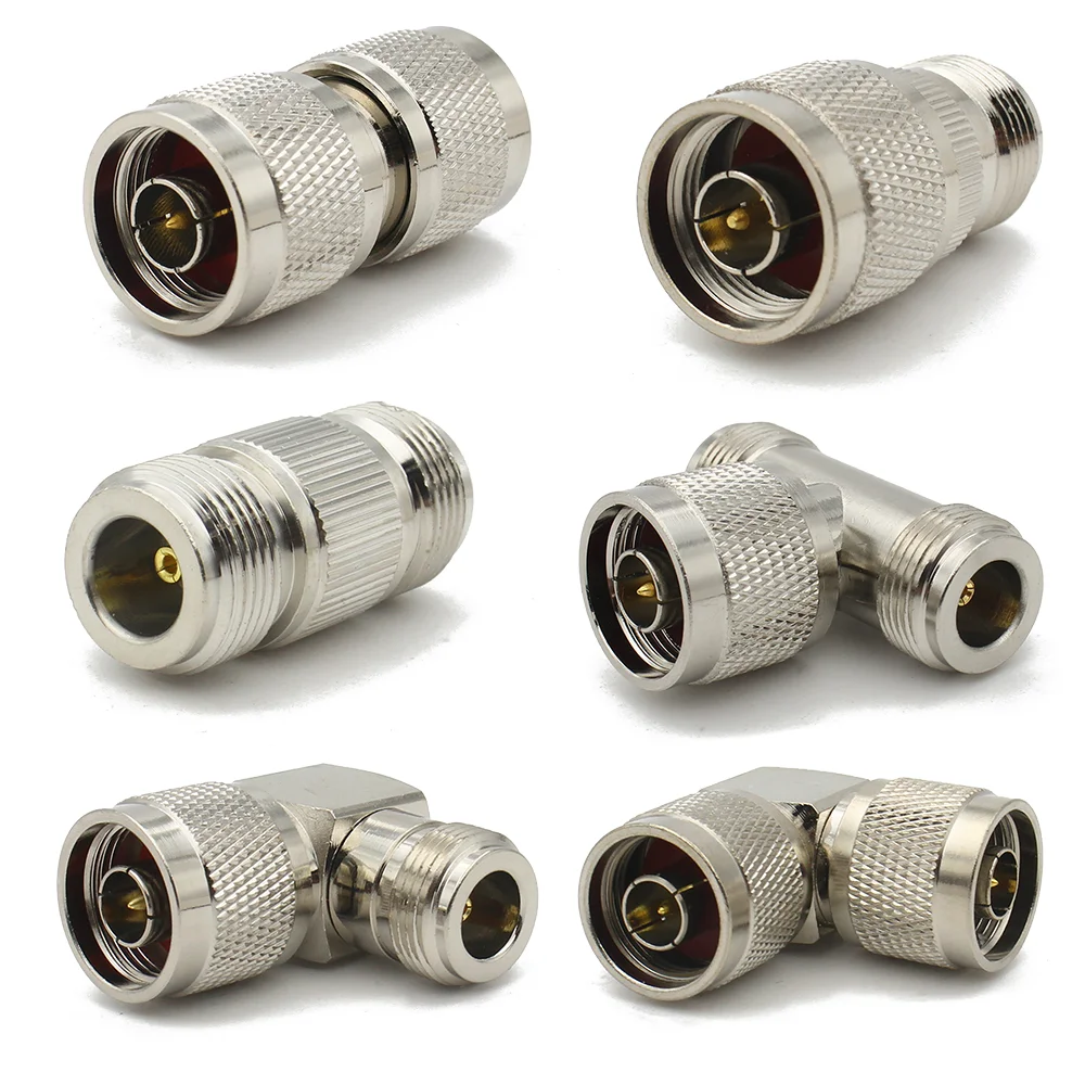 RF-N Type Connector L16 N To N Male Female 90Degree Right Angle 3Way Splitter RF Brass Copper  for coaxial cables