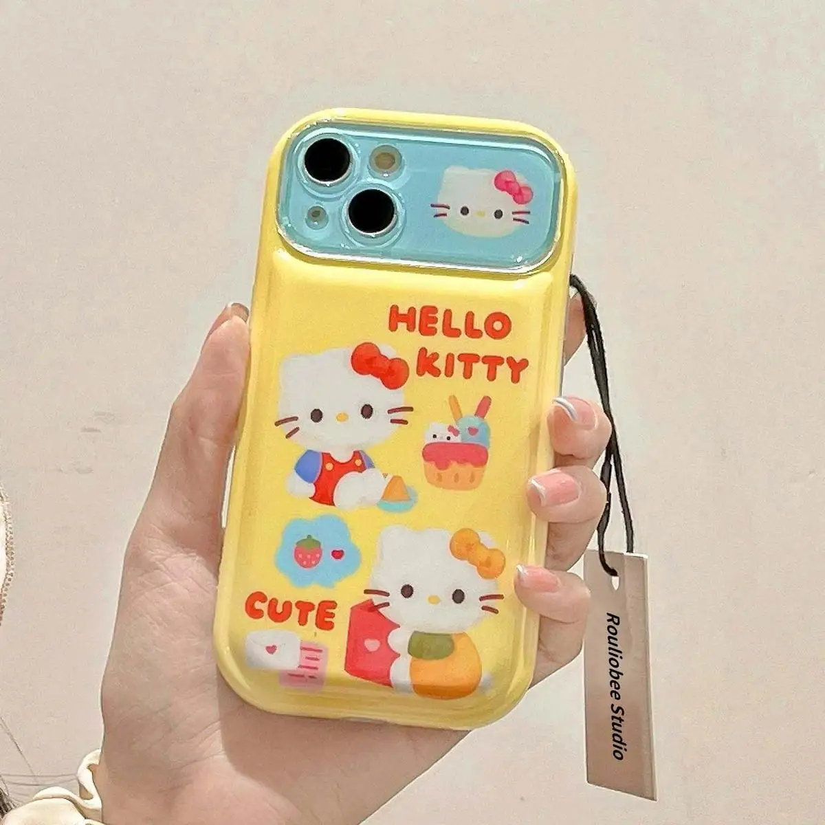 Sanrio Hello Kitty Custard ilustracja etui na telefon iPhone 15 14 13 Pro Max 11 12 13 Pro XR XS MAX Cute Cartoon Soft Case Y2K