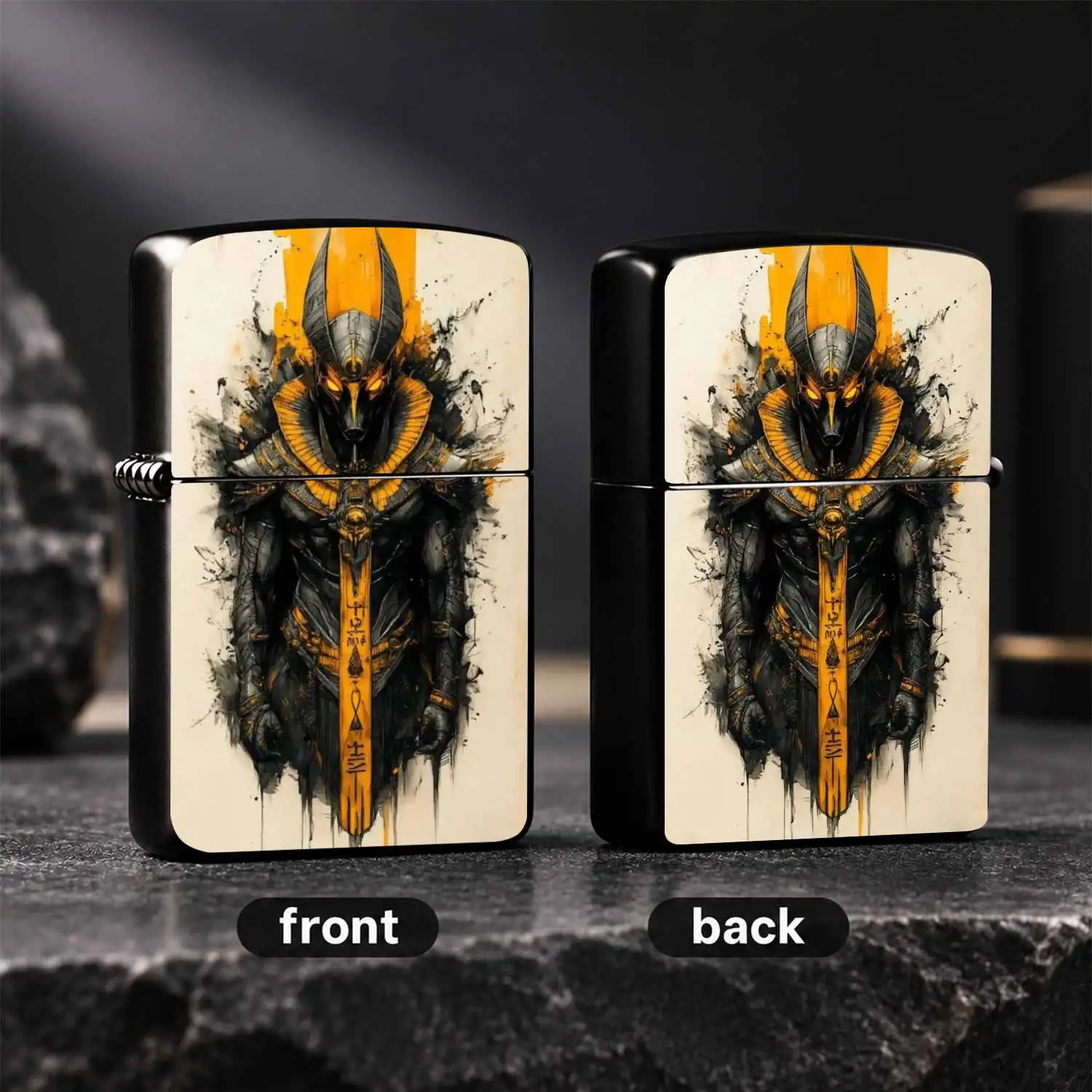 Ancient Egyptian Anubis Themed Art Lighter, Stylish Myth Culture Inspired Unique Design, Portable Practical Accessory For Daily Use Outdoor Gathering Gifting, Delicate Decorative Must-Have For All Scenarios A Humorous And Interesting Lighte