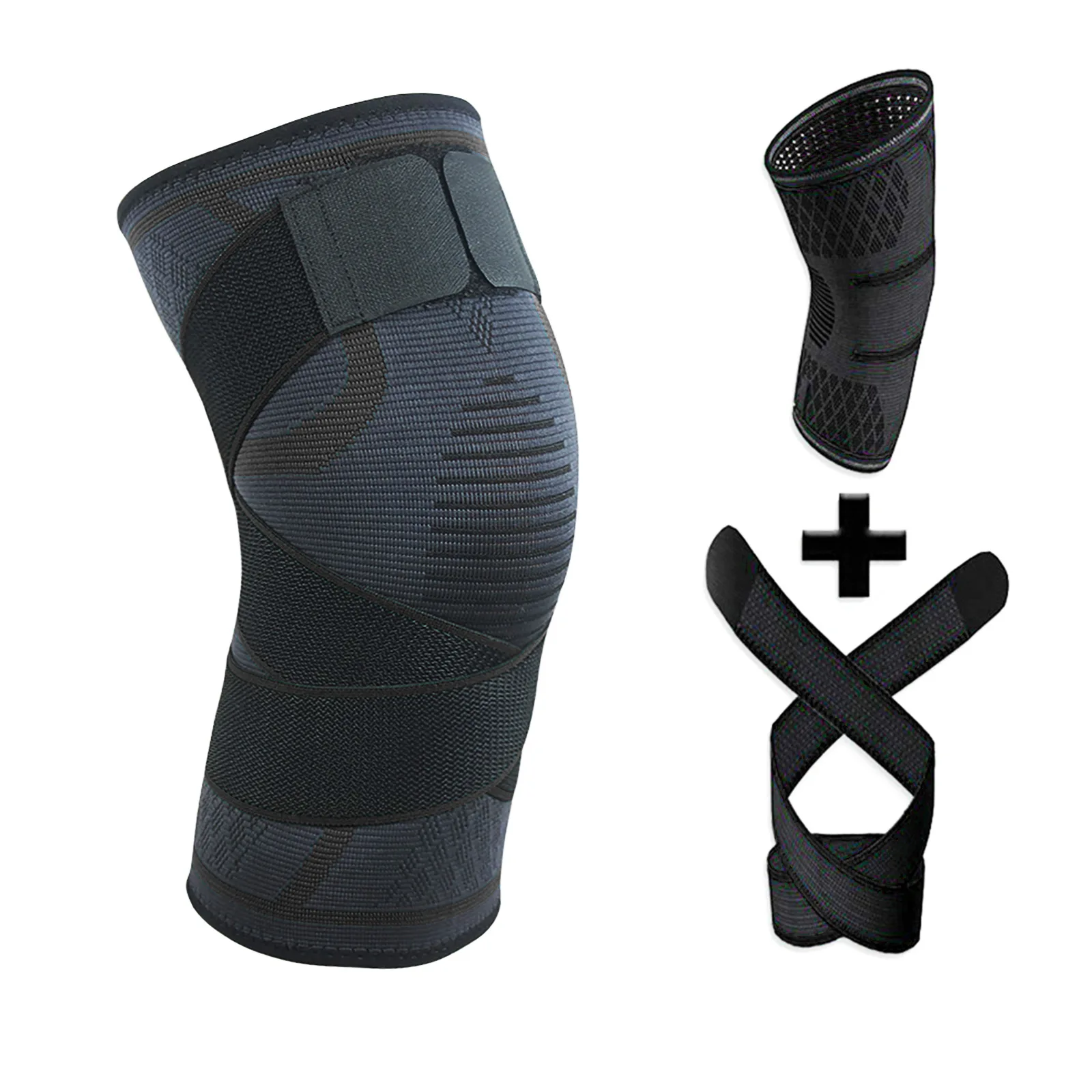 1PC Dual-use Pressurized Knee Pads Braces Strap Removable Knee Support For Pain Relief Crossfit Training Fitness Running Sports