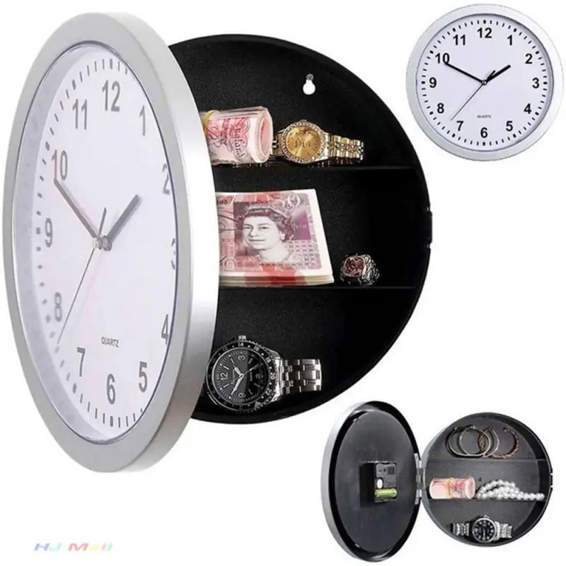 In 1 Secret House Storage Wall Clock Home Decroation Office Security Safe Money Stash Jewellery Stuff Container Clock