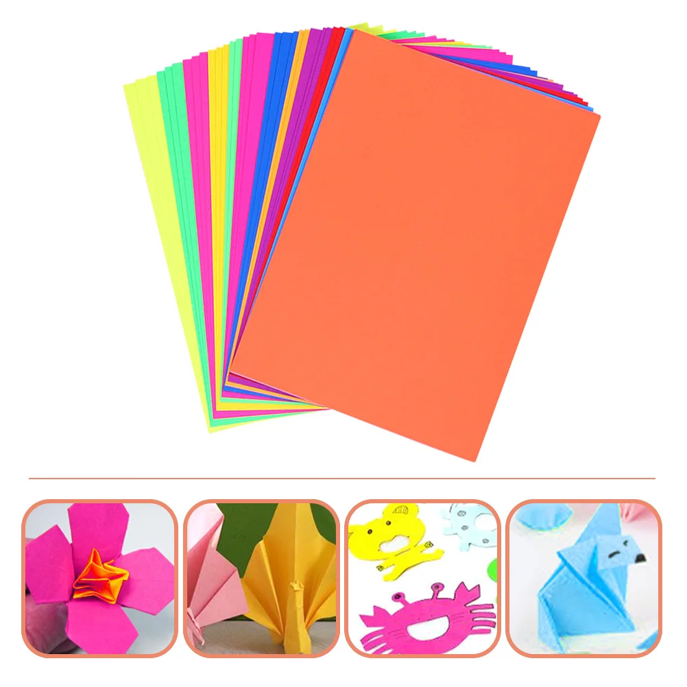 กระดาษโอริกามิสีสันสดใสสำหรับเด็ก 32 แผ่น DIY พับกระดาษสำหรับงานฝีมือ กระตุ้นการพัฒนาสมอง