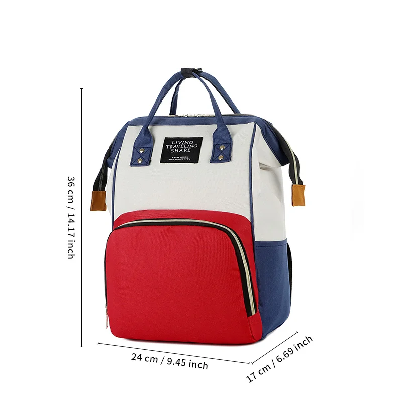 Multifunctional Insulated Large-Capacity Zipper Mommy Bag Travel Backpack