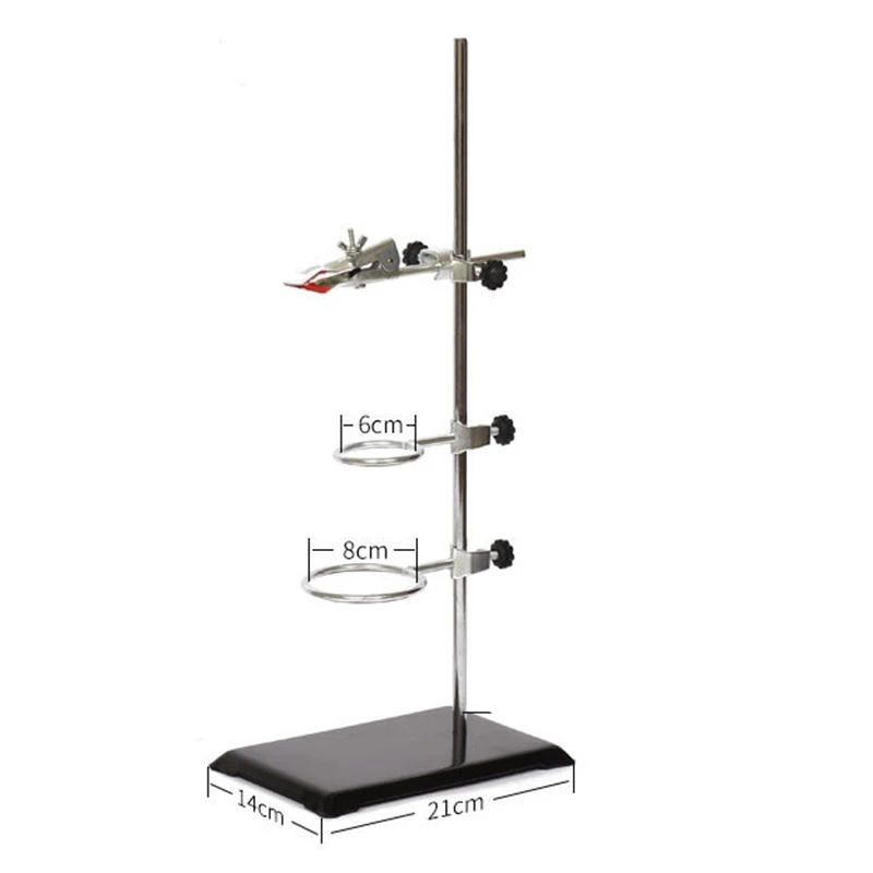 Soporte de metal de grado laboratorio, abrazadera de bureta forrada de corcho con 2 anillos de retorta (2 pulgadas, 3 pulgadas de diámetro)