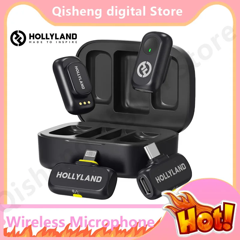 New2025 Hollyland LARK A1 Duo ميكروفون لاسلكي صغير جديد 2.4 جيجا هرتز عمر البطارية 54 ساعة 3 مستويات إلغاء الضوضاء الذكي