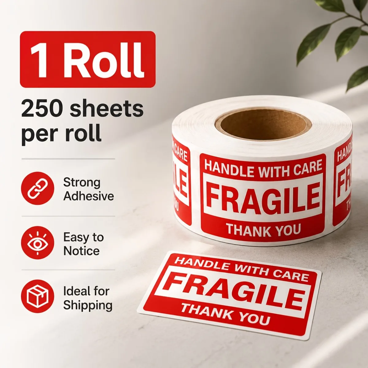 Fragile stickers, warning packaging labels, suitable for mailing, moving, warehousing, and small business packaging