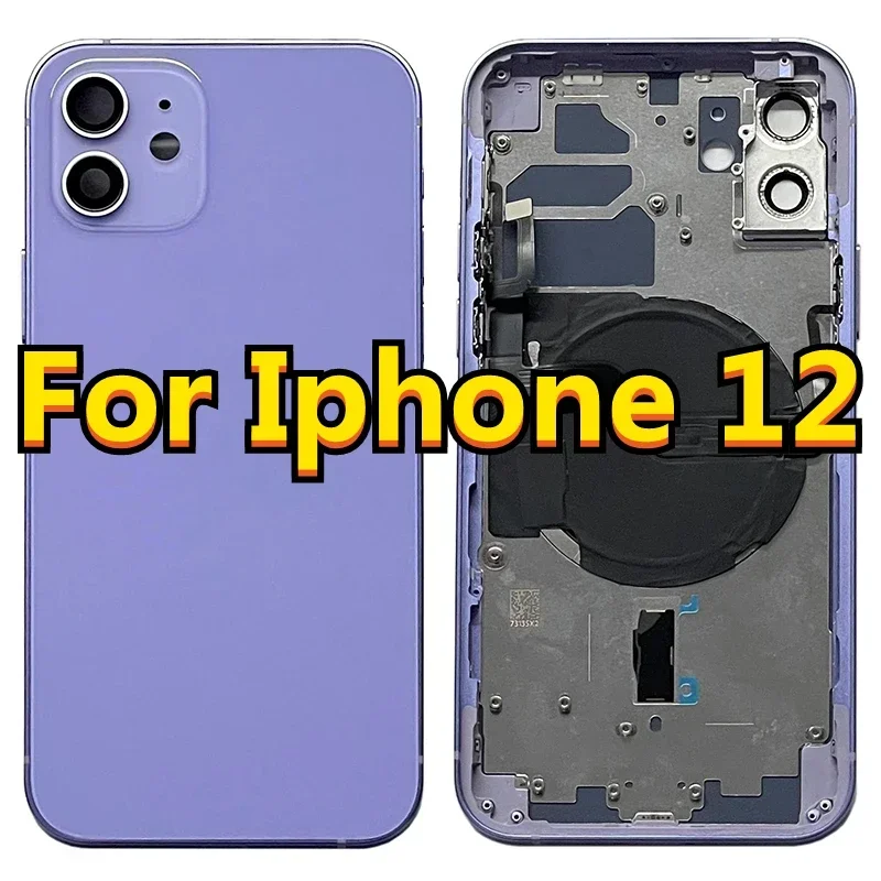 

For Iphone 12 Full Assembly Back Housing New Change Repair Middle Chassis Frame Back Cover Battery Rear Door Parts