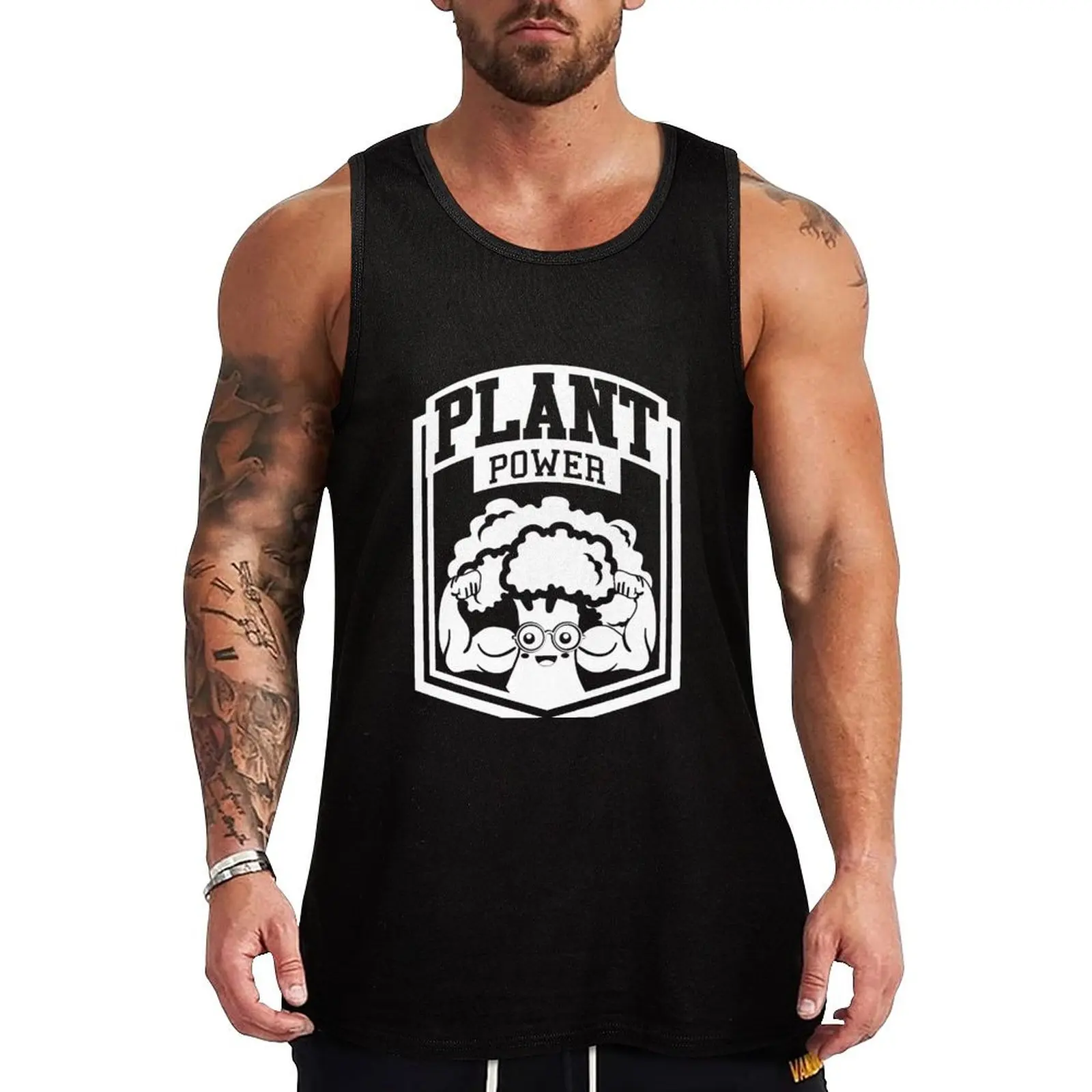 Plant Power Vegan Tank Top Bodybuilding shirt fitness gym clothes for man