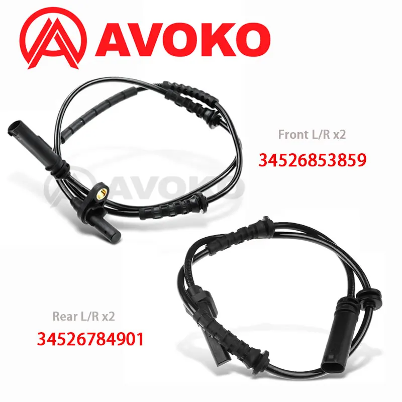 4PCS A Set Front Rear Left & Right ABS Wheel Speed Sensor For BWM 5 6 7 ROLLS-ROYCE Ghost Wraith Dawn 34526853859&34526784901