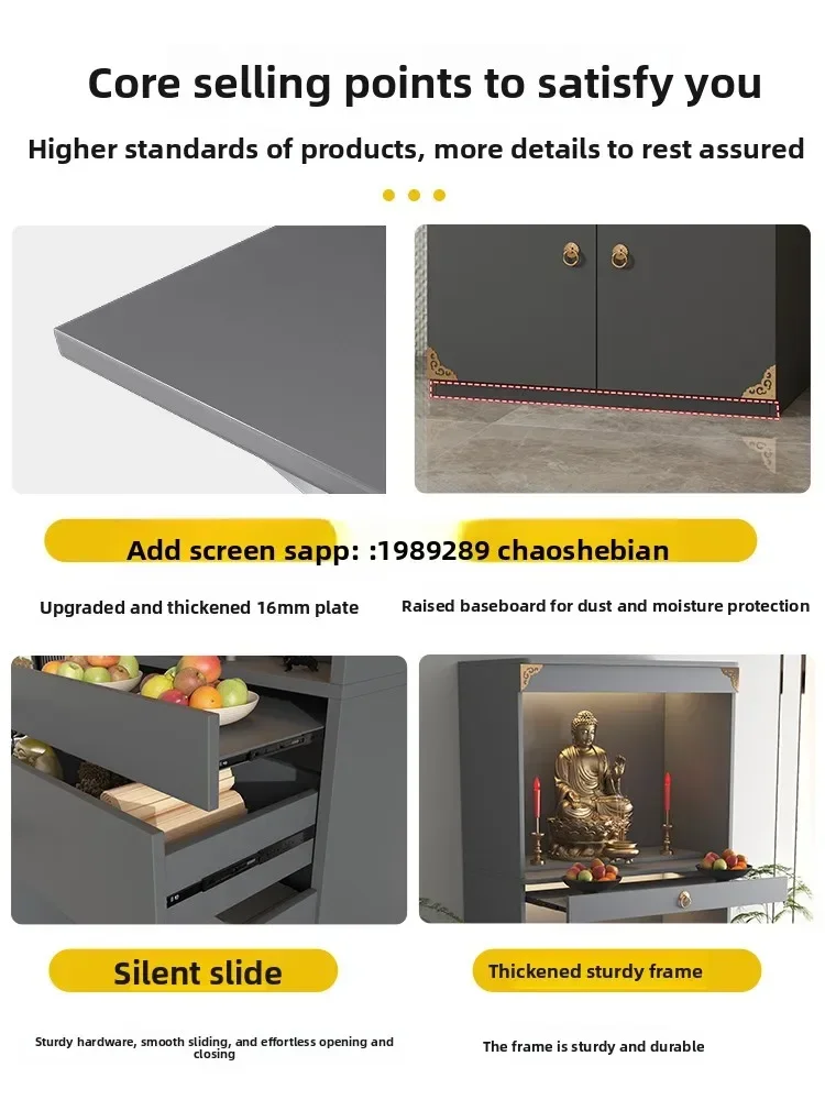 FZ Altar Buddha Altar Double Layer New Chinese Style Standing Cabinet Household Two Layer Buddha Worship Table