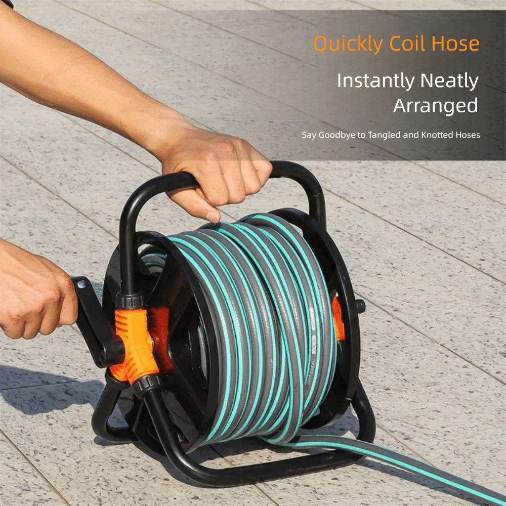 

Efficient Organizer Hose Storage Reel Sturdy Heavy Duty Water Pipe Storage Rack Space Saving Strong Load-bearing Capacity
