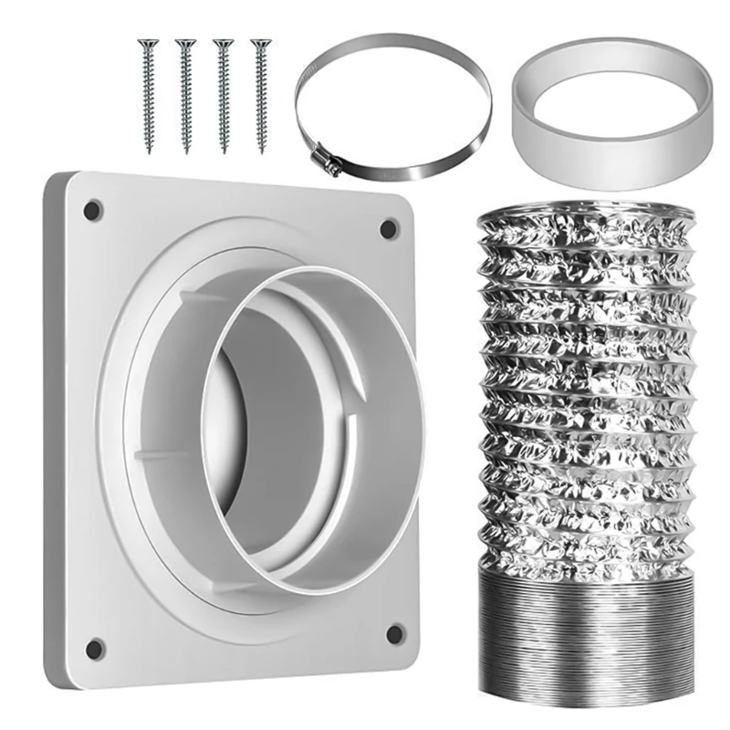 Dryer Vent Wall Plate with Hose Twist Lock Dryer Vent Connector for Wall Exhaust Vent Dryer Duct Connector Flange