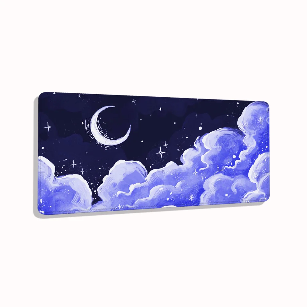 

Office Gaming Mouse Mat Pc Computer Fun Table Deskmat Purple Moon xxl Mouse Pad Gamer Mousepad Cool Desk Decoration Accessories