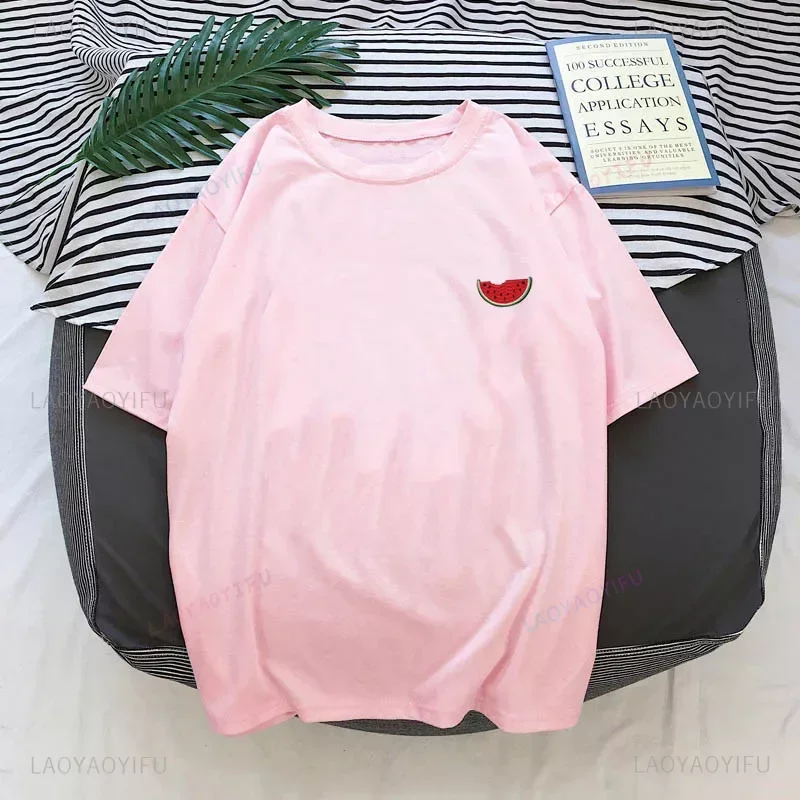 Cute Watermelon Printed T-shirt Casual Harajuku Short Sleeve Loose Tee Female Punk Gothic Tops Summer Women T-shirt Top