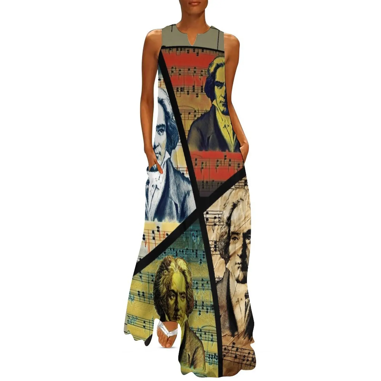 Ludwig Van Beethoven Painting Collage Long Dress dresses ladies 2025 summer women's summer dress 2025 clothes for woman