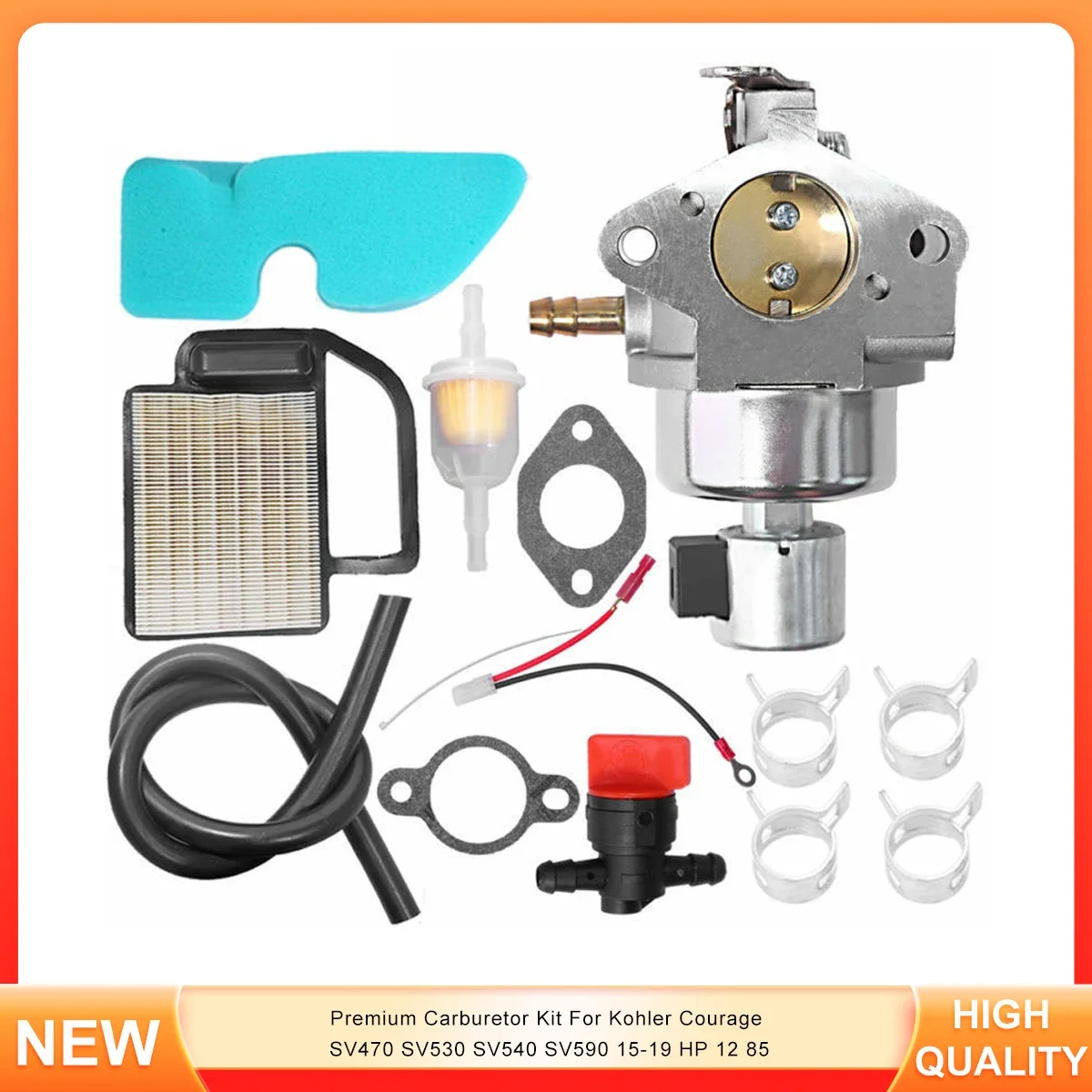 

Premium Carburetor Kit For Kohler Courage SV470 SV530 SV540 SV590 15-19 HP 12 85