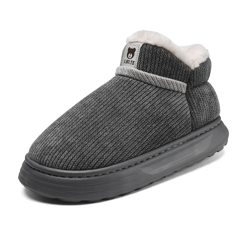 Winter Boots Men Plush Flat Men Slippers Outdoor Fluffy Warm Cotton Cozy Boots Indoor Fashion Casual Fur Cozy Furry Men Shoes image 5