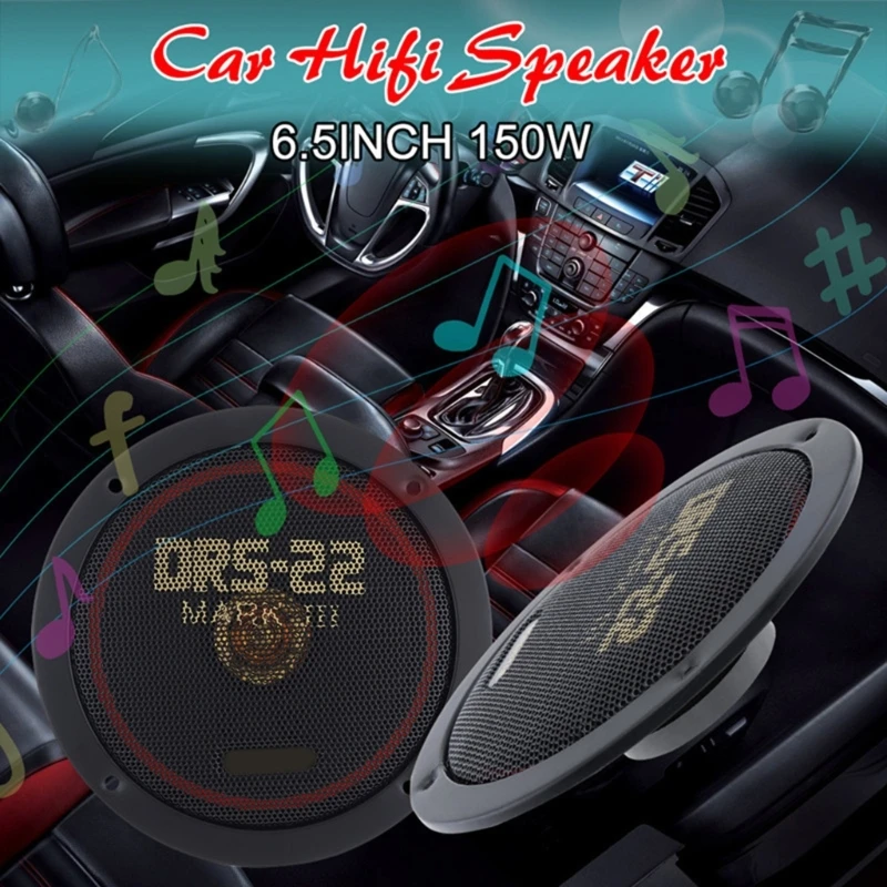 1Pair 6.5-Inch 150W 2-Way Coaxial Car Audios Speaker,Vehicle Door Subwoofer Audios Stereo Full Ranges Frequency Speaker