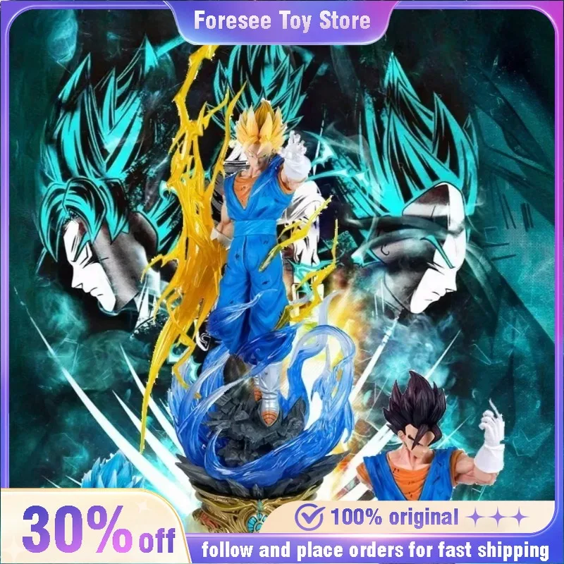 58cm Dragon Ball Vegetto Potara Son Goku Super Animation Peripherals Figures GK Anime Model Desktop Decorations Collection Toys