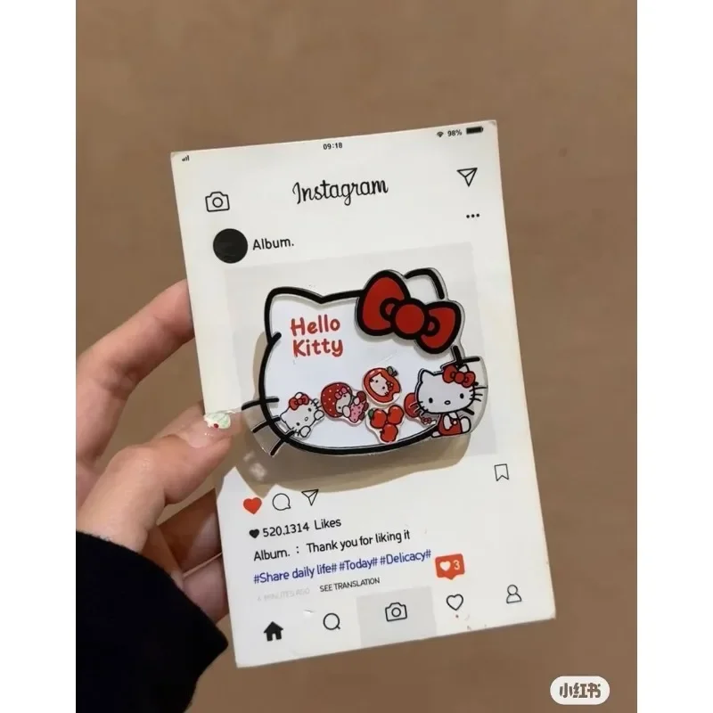 Hello Kitty, desenho animado fofo, airbag de balanço divertido, suporte retrátil para celular, pasta criativa, artefato preguiçoso, presente portátil