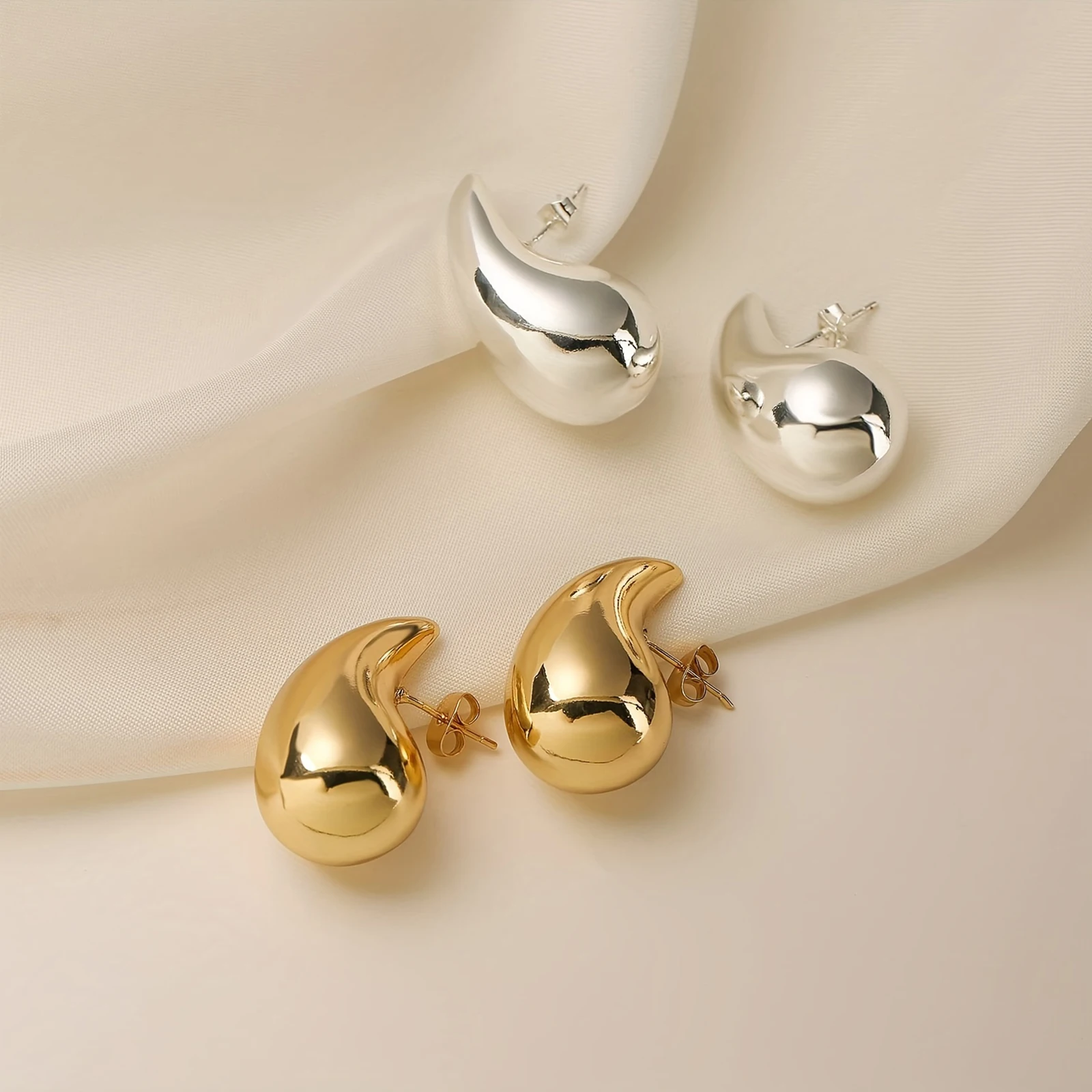 

S925 1 Pair of Luxurious Feng Shui Teardrop Stud Earrings Dramatic Valentine's Day Style Exquisite Valentine's Day Gift