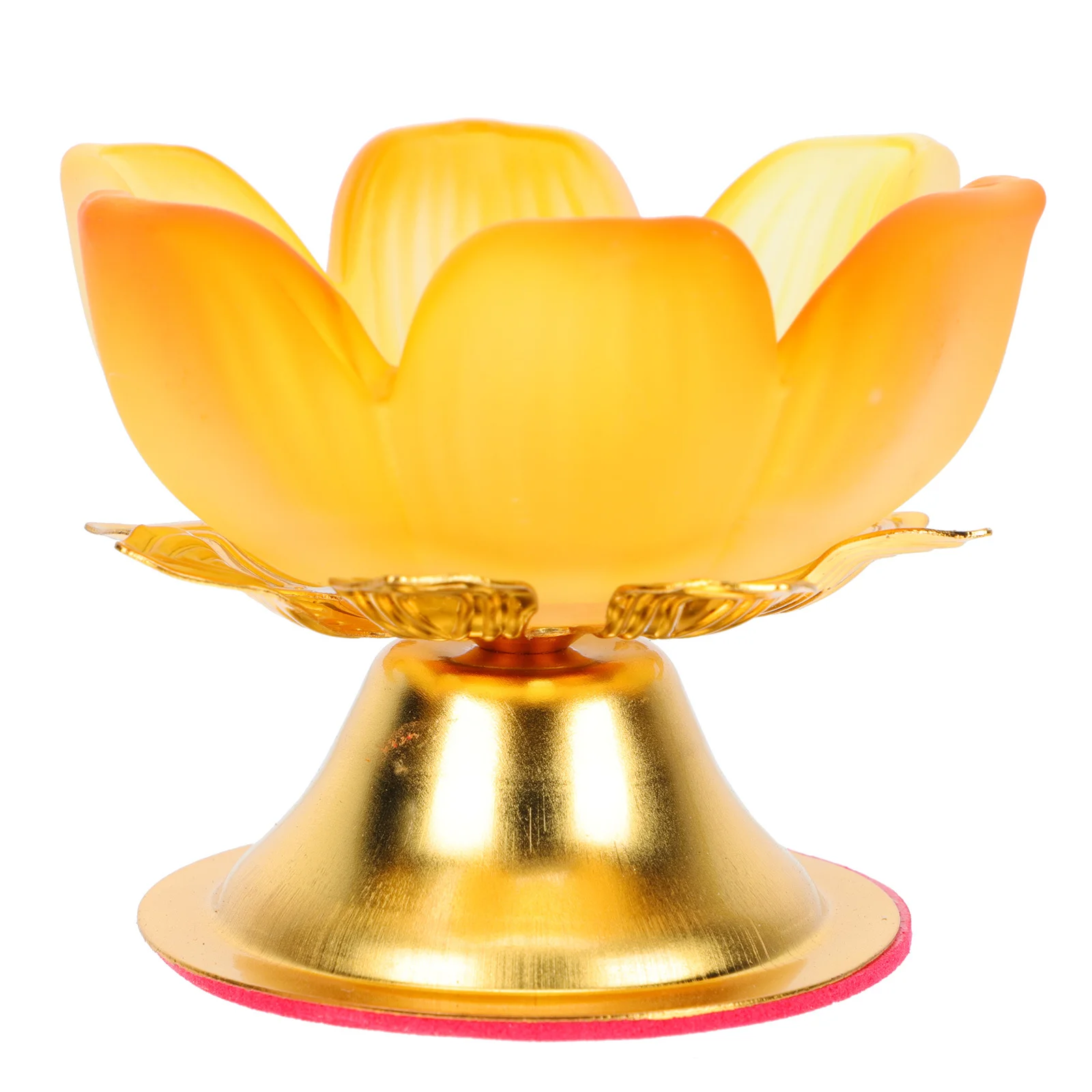

1Pcs Lotus-Shaped Candlestick Alloy Holder Decorative Lamps for Home Temple Buddhism Craft Alloy Lamp Base