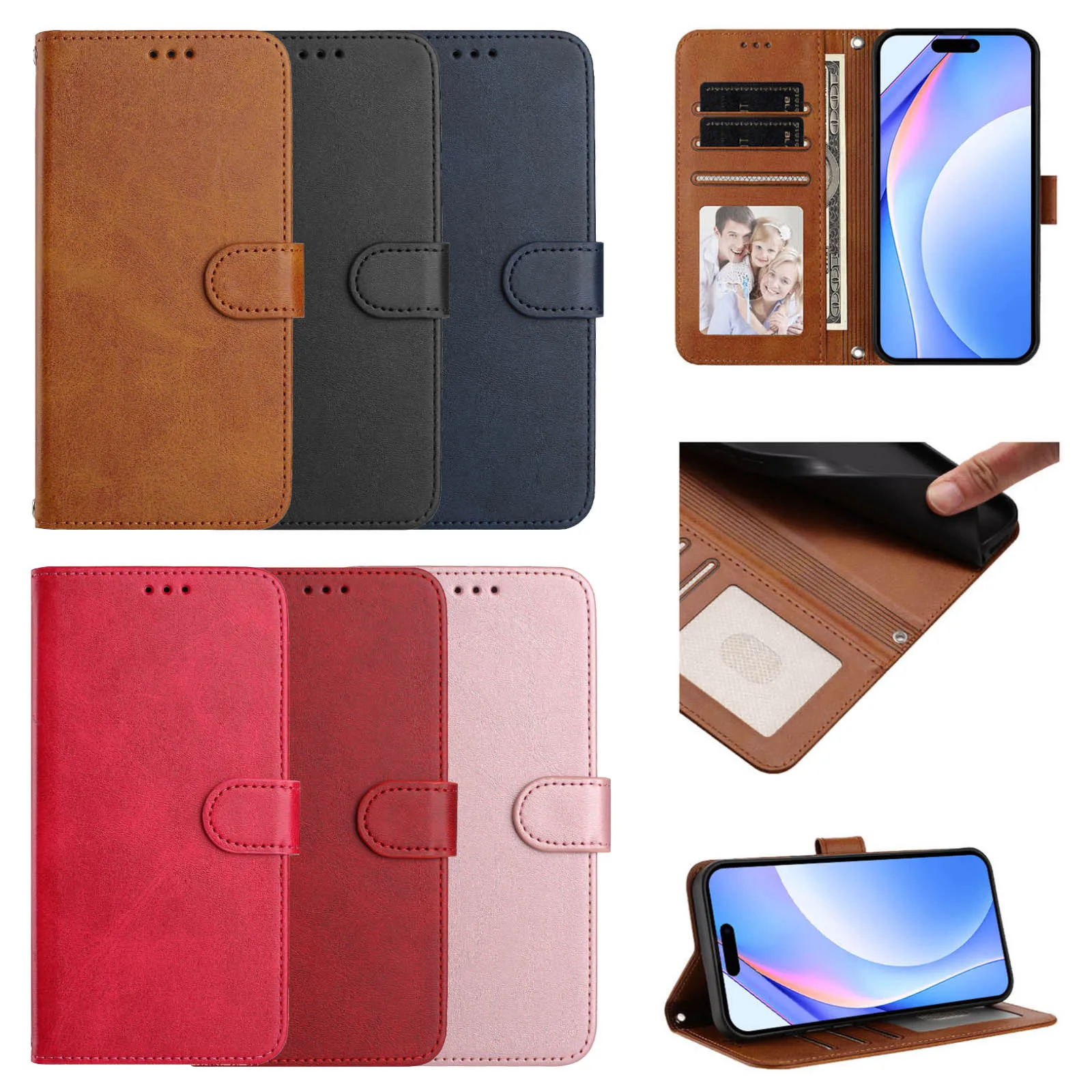 Capa flip para motorola moto g stylus play power 5g 2025 2024, clipe magnético, couro retrô, 3 cartões, corda de pulso, carteira, capa para livro