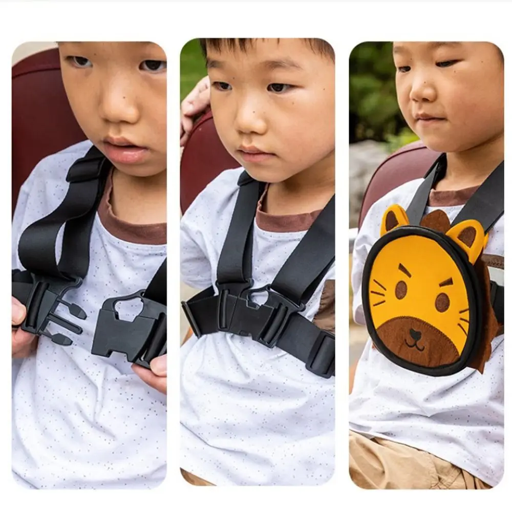 Cartoon Lion Children's Seat Belt Adjustable Breathable Motorcycle Safety Belt Prevent opening Anti-fall