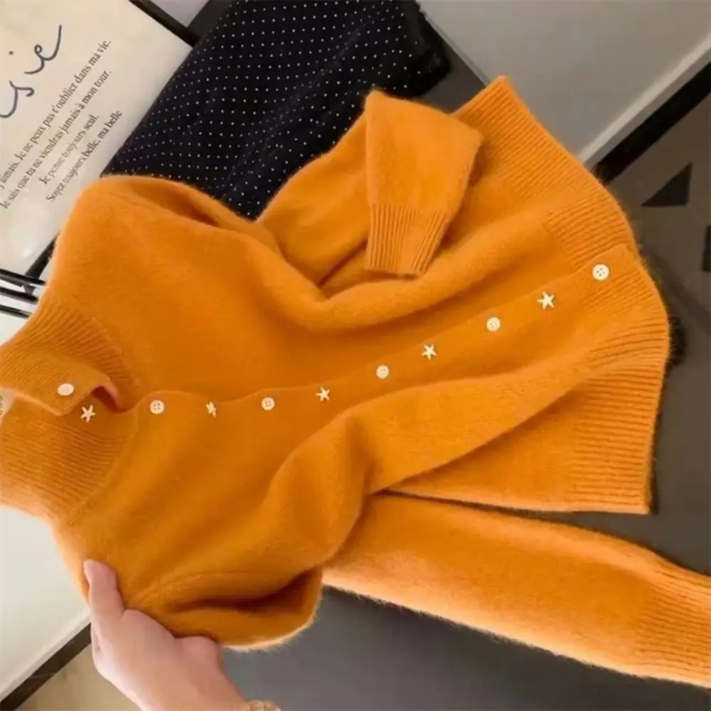 

Autumn Winter New Temperament Cardigan Sweater Women's Casual All-match Long Sleeve Knitted Sweater Female Knitwear Tops Female