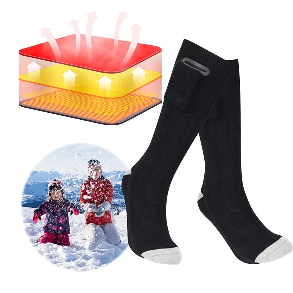 

Electric Heated Socks Electric Heating Socks Breathable Rechargeable Skiing Sock Warm Cotton Socks for Fishing Cycling Hunting