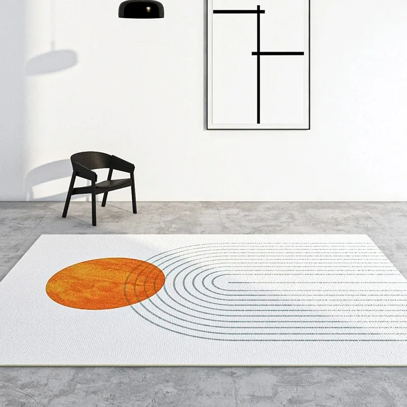 Yellow White Durable Checkerboard Geometric Rug Modern Minimalist Decorative Carpet for Entryway Balancing Practical
