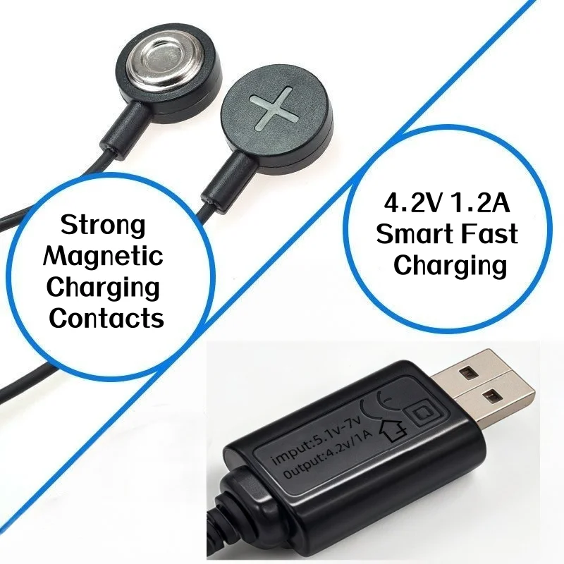 1Pcs Magnetic Lithium Battery Charger Universal USB Battery Charging Cable 4.2V USB Magnetic Charger Portable Battery Charging