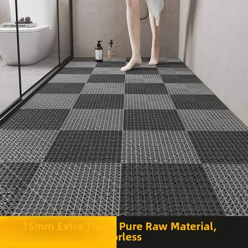 

Batoom Anti-Slip Mat Water-Proof Hollow out ower Room Full Coverage Floor Pad Toilet Bathing Area Joint Foot Pad