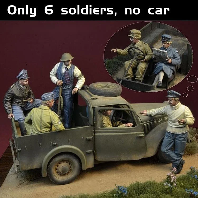 1/35 Scale Die-cast Resin Figure  Model (no Car) Unpainted Free Shipping