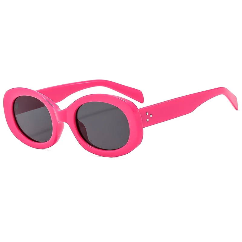 2024 New Oval Frame Sunglasses Retro Small Frame Sun Glasses Versatile Fashion Y2K Holiday Street Shooting Glasses Female