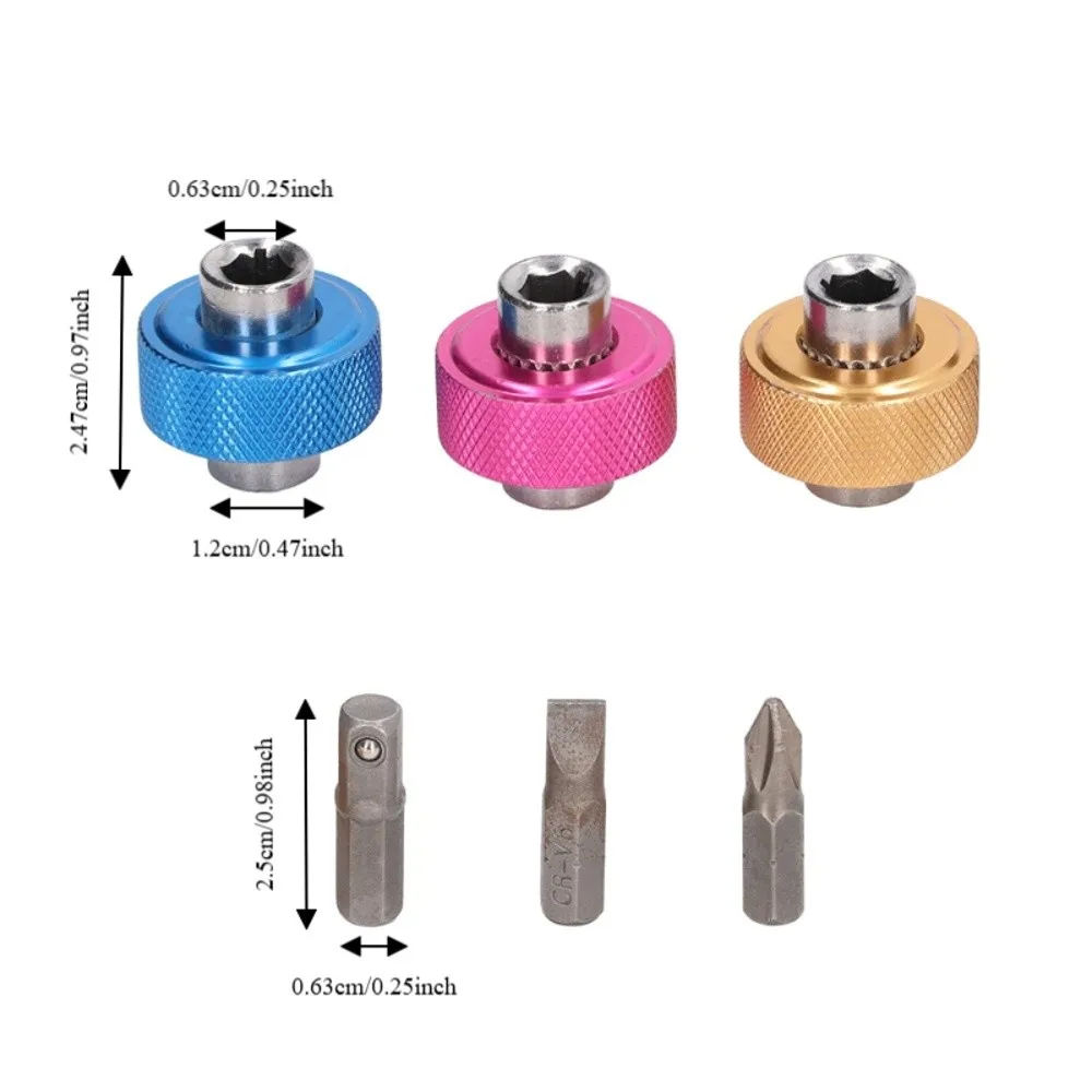 3PCS Steel Mini Finger Ratchet Set Magnetic Reversible Thumbwheel Short Screwdriver 1/4” Driver Universal Stubby Screwdriver