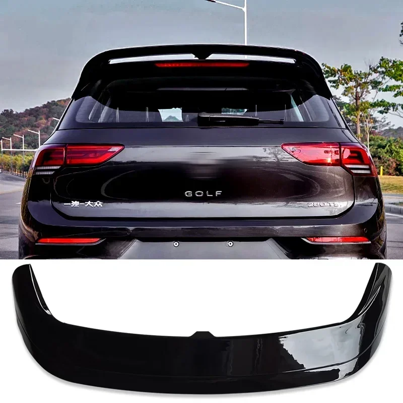 New! Black Spoiler for VOLKSWAGEN Golf MK8 Rline GTI Contrast Color Design Type GZ ABS Material Rear Wing