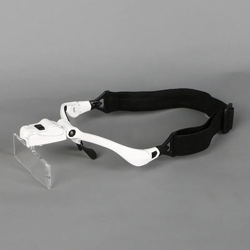 Lupa de iluminación para diadema con 5 lentes ajustables 1.0X 1.5X 2.0X 2.5X 3.5X lupa para lectura reparación artesanal