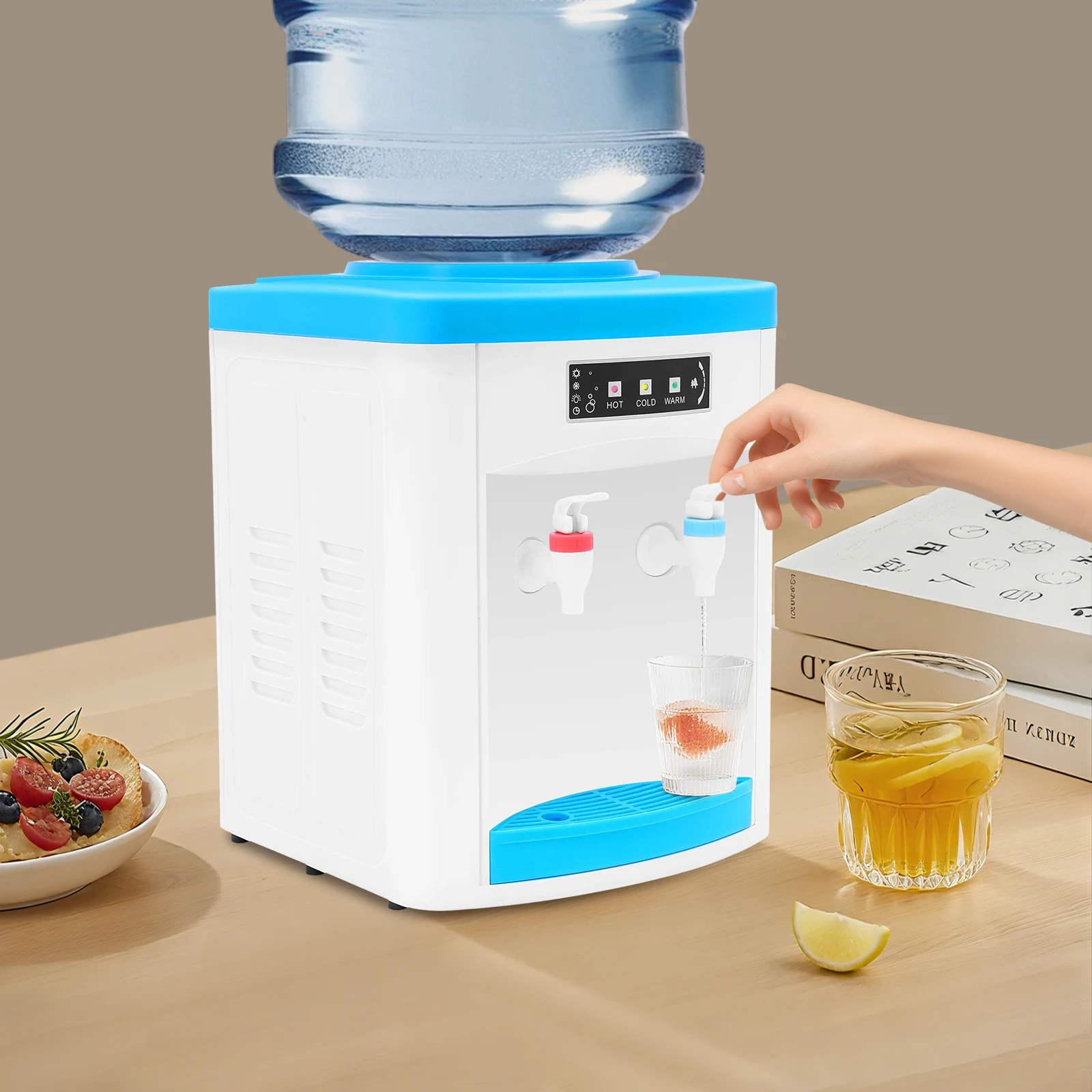 

Настольный диспенсер для воды для бутылей 5 галлонов, электрический кулер для горячей и холодной воды с верхней загрузкой