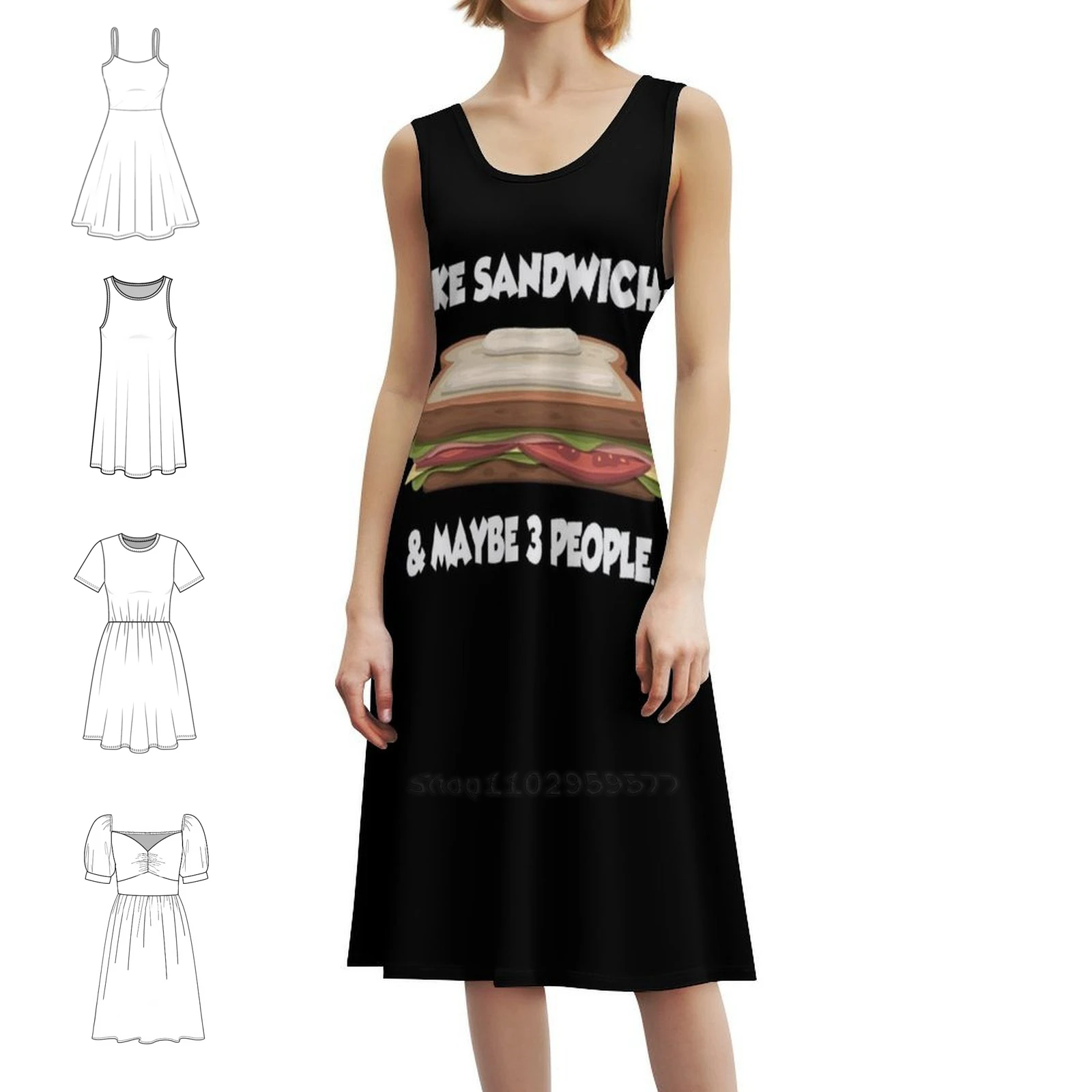 

Sandwich Korean Style Dress For Women Elegant Casual Dress For Party Or Daily Wear Sandwich Bun Hunger Toast Busy Party Dresses