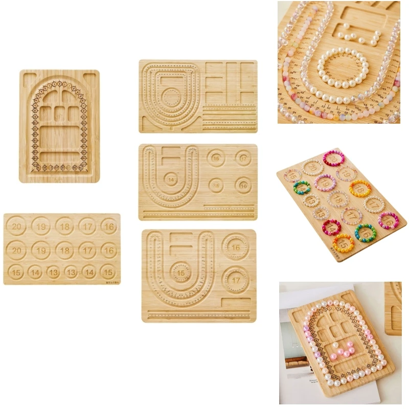 Wood Bead Board with U Shaped Design Beading Board Tray DIY Craft Tool for Girl and Necklace Beading Jewelry Designers