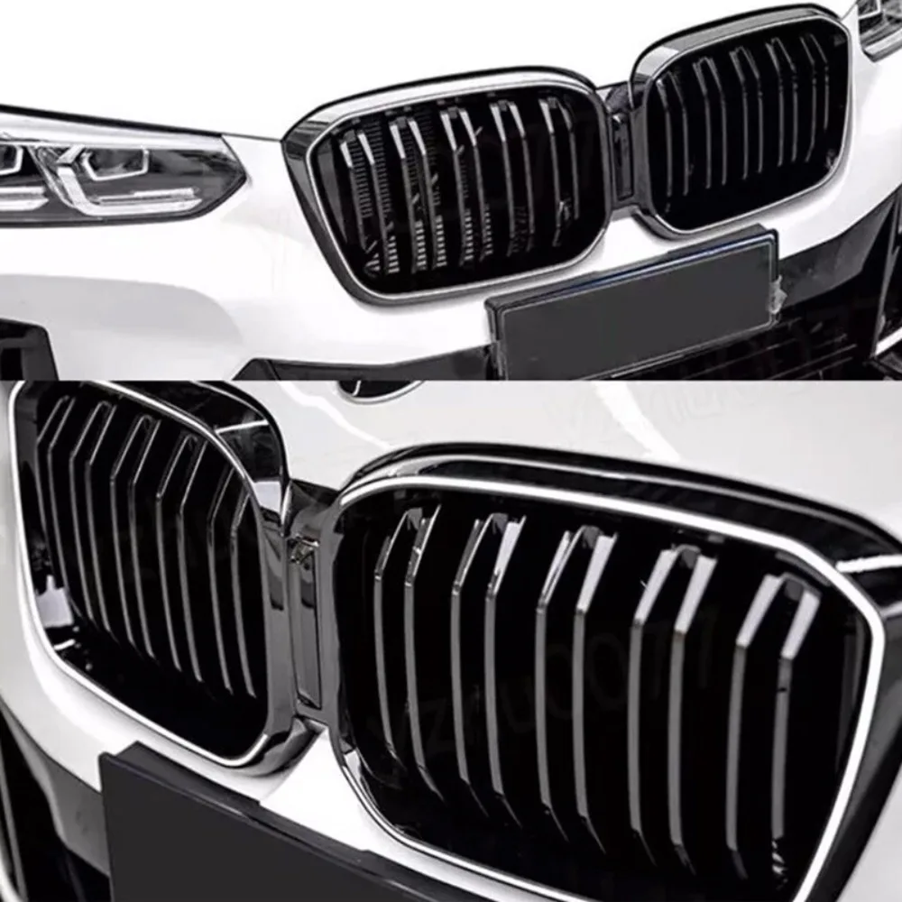 

For 2022 2023 2024 BMW X3 X4 G01 G02 Grill Grille Frame Trim Molding LED DRL